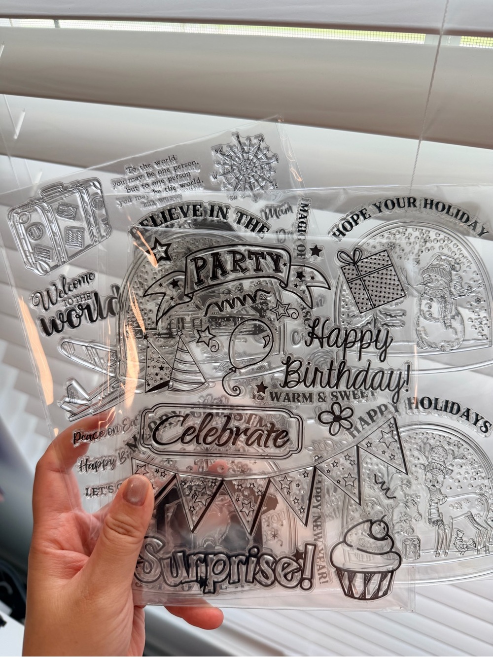Clear Party & Celebration Stamp Set - Happy Birthday, Celebrate, Surprise